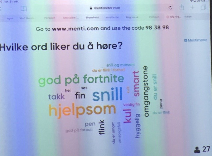 Foto: Foto: Marte Rønning Ordsky med ord vi liker å høre
